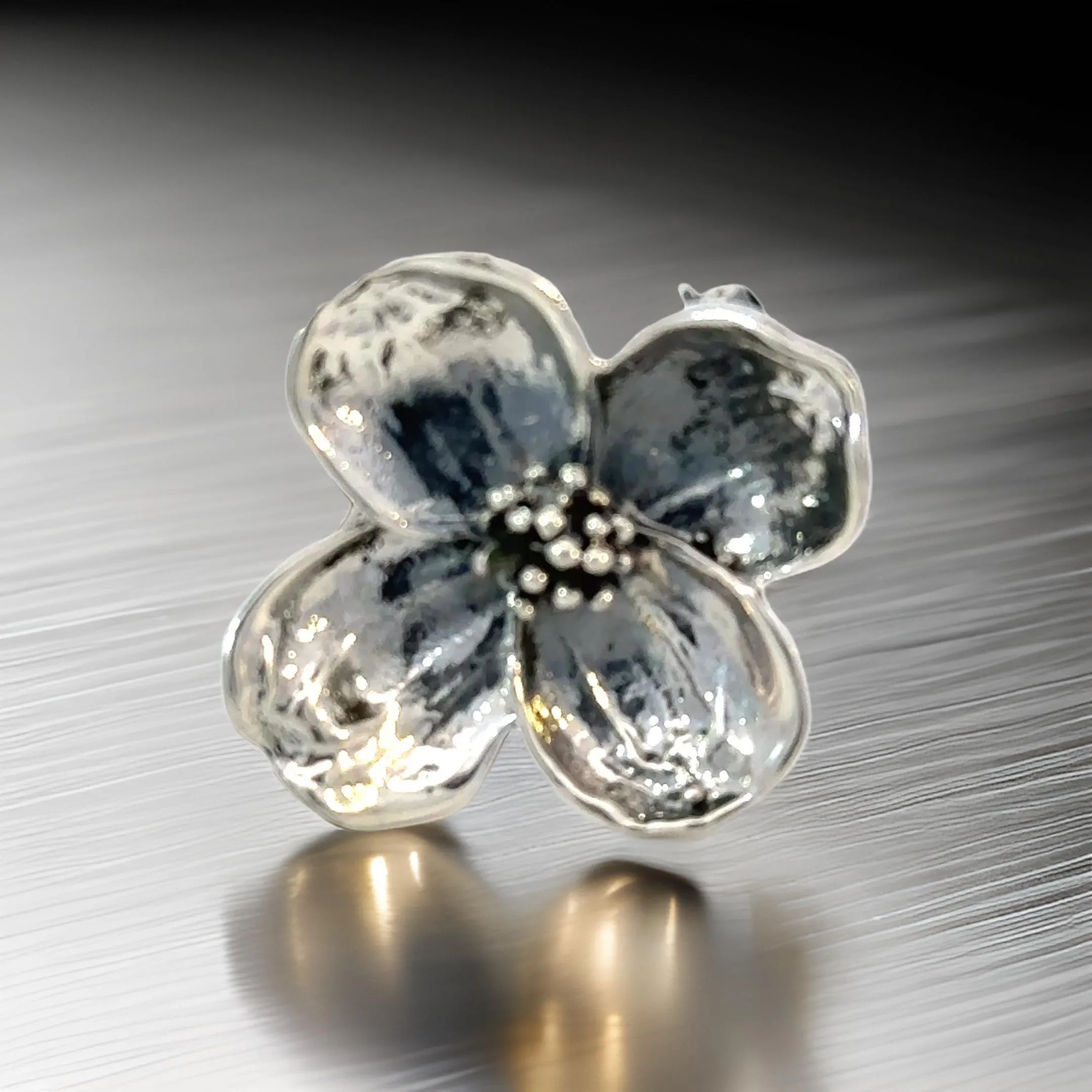 Tiffany & Co Estate Dogwood Flower Brooch Sterling Silver 4.45 Grams TIF846