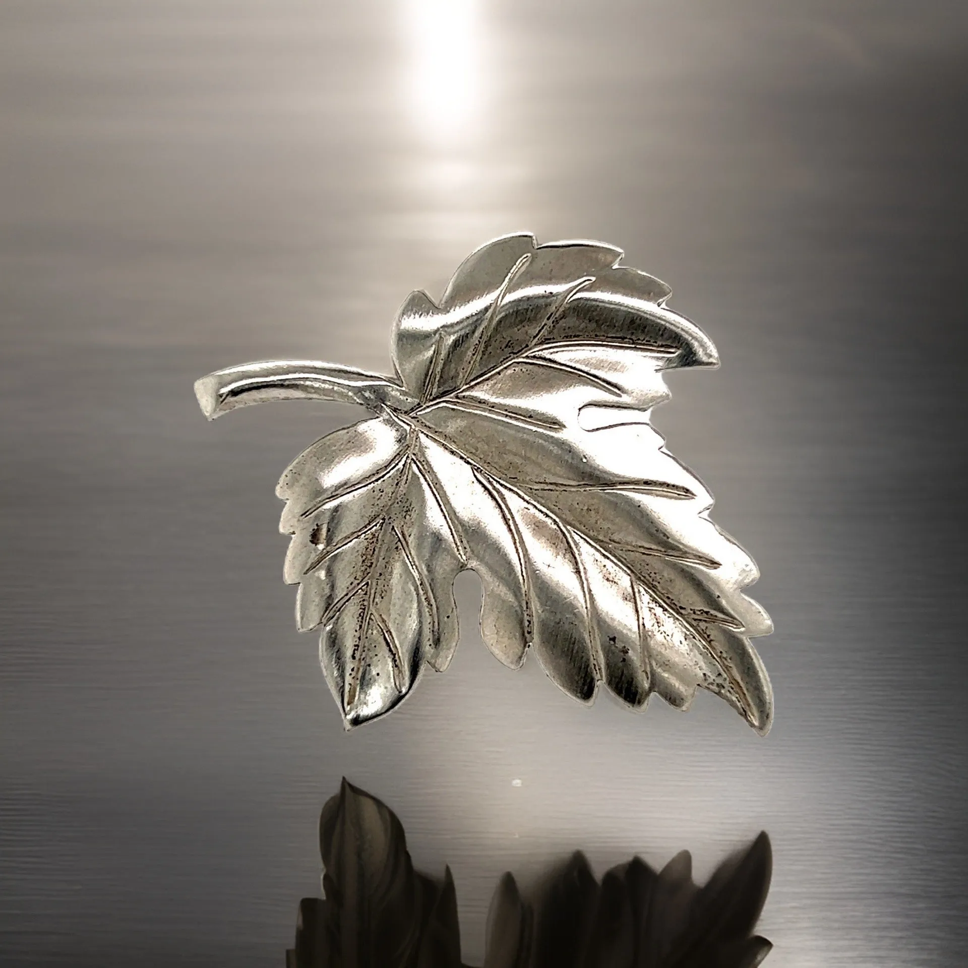 Tiffany & Co Estate Leaf Brooch Pin Sterling Silver 7 Grams TIF346