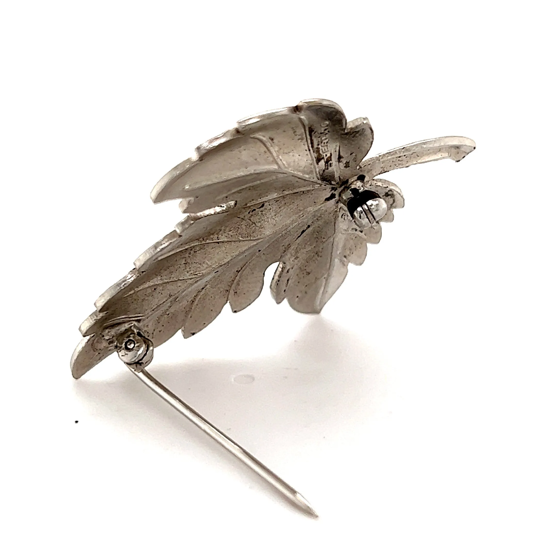 Tiffany & Co Estate Leaf Brooch Pin Sterling Silver 7 Grams TIF346