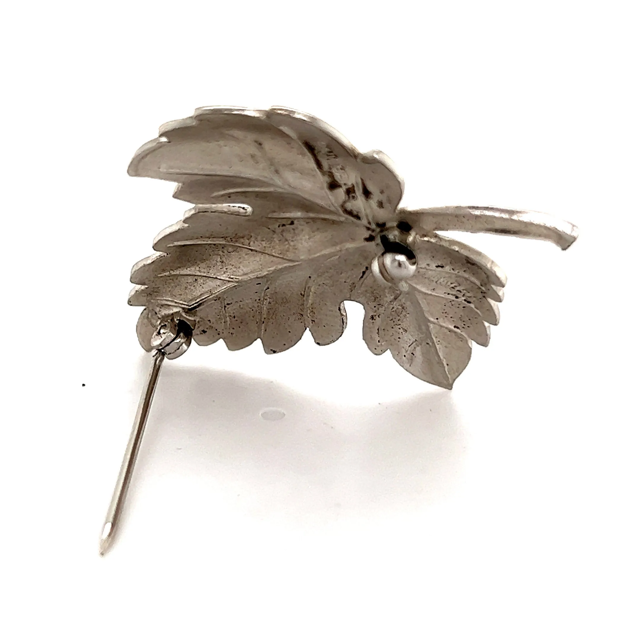 Tiffany & Co Estate Leaf Brooch Pin Sterling Silver 7 Grams TIF346