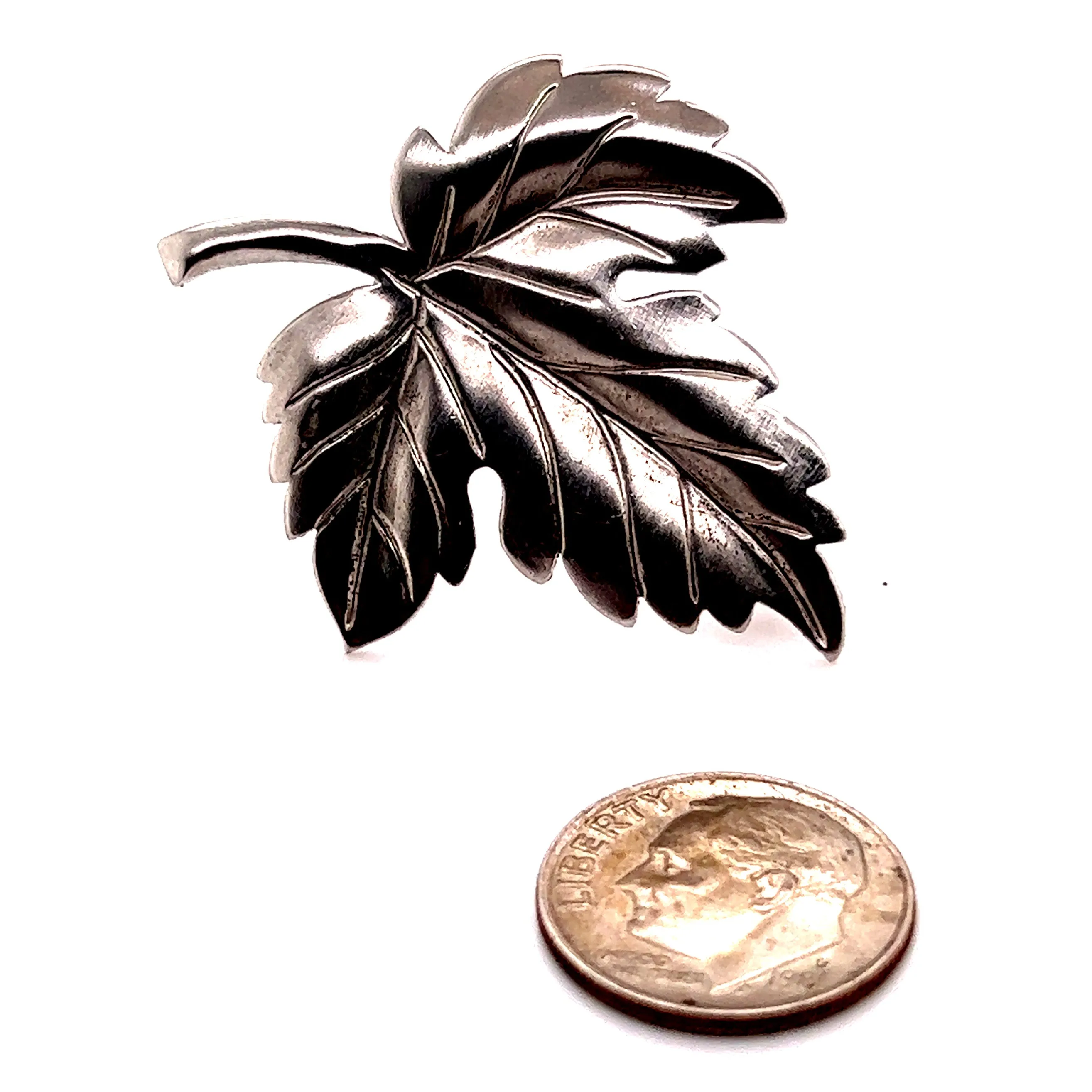Tiffany & Co Estate Leaf Brooch Pin Sterling Silver 7 Grams TIF346