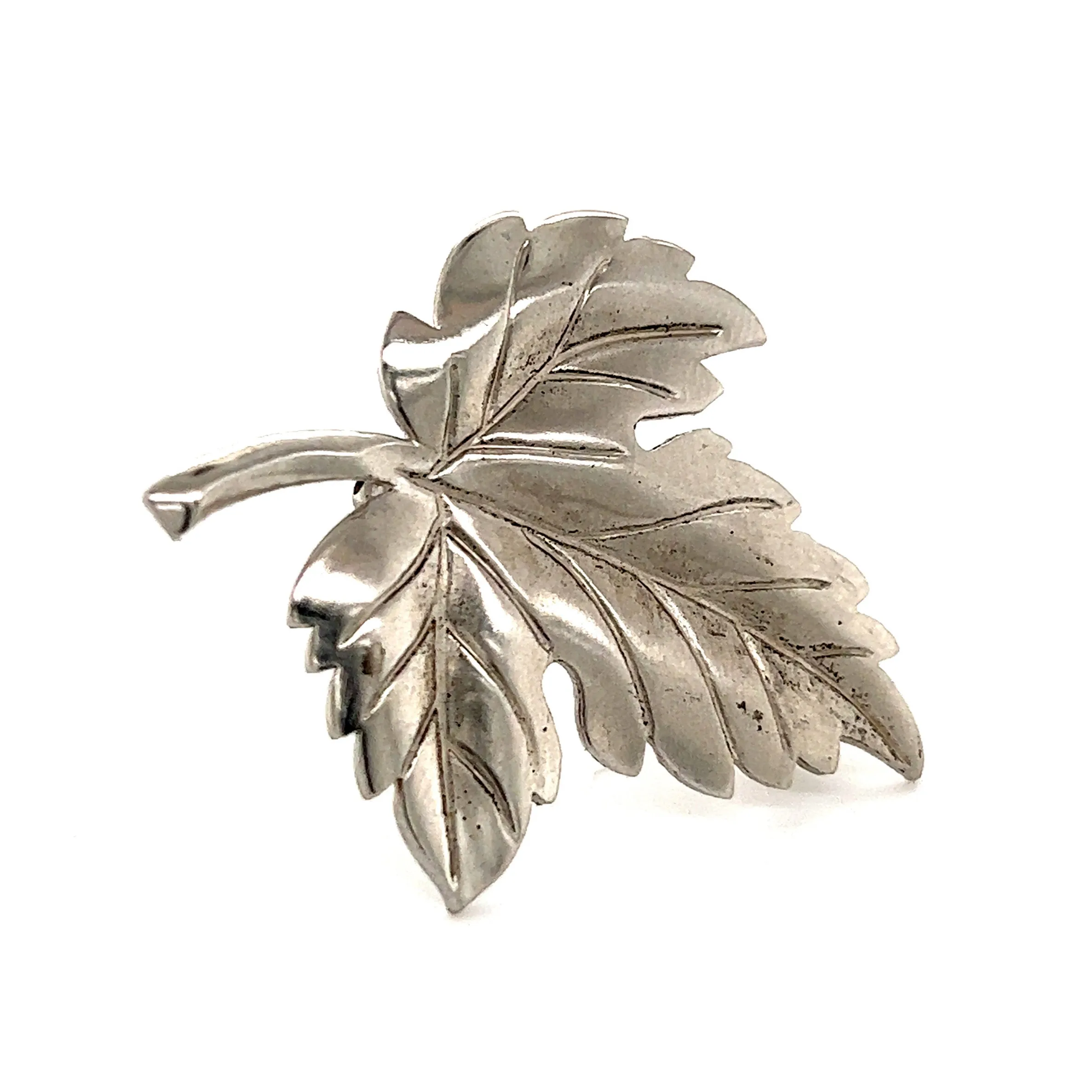 Tiffany & Co Estate Leaf Brooch Pin Sterling Silver 7 Grams TIF346