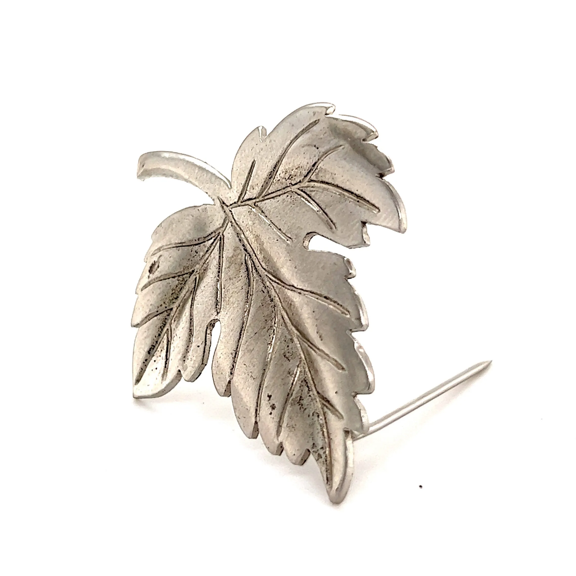 Tiffany & Co Estate Leaf Brooch Pin Sterling Silver 7 Grams TIF346