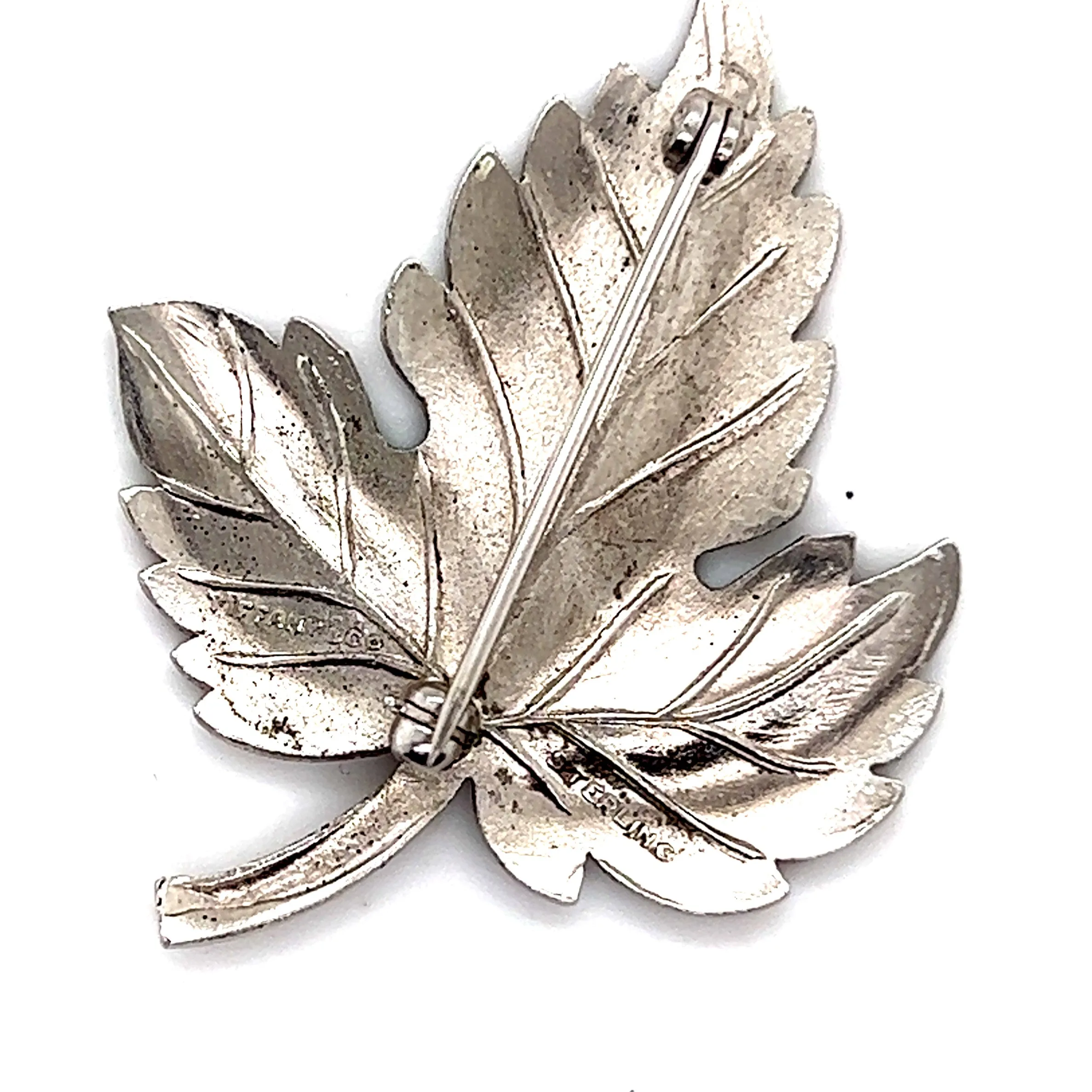 Tiffany & Co Estate Leaf Brooch Pin Sterling Silver 7 Grams TIF346