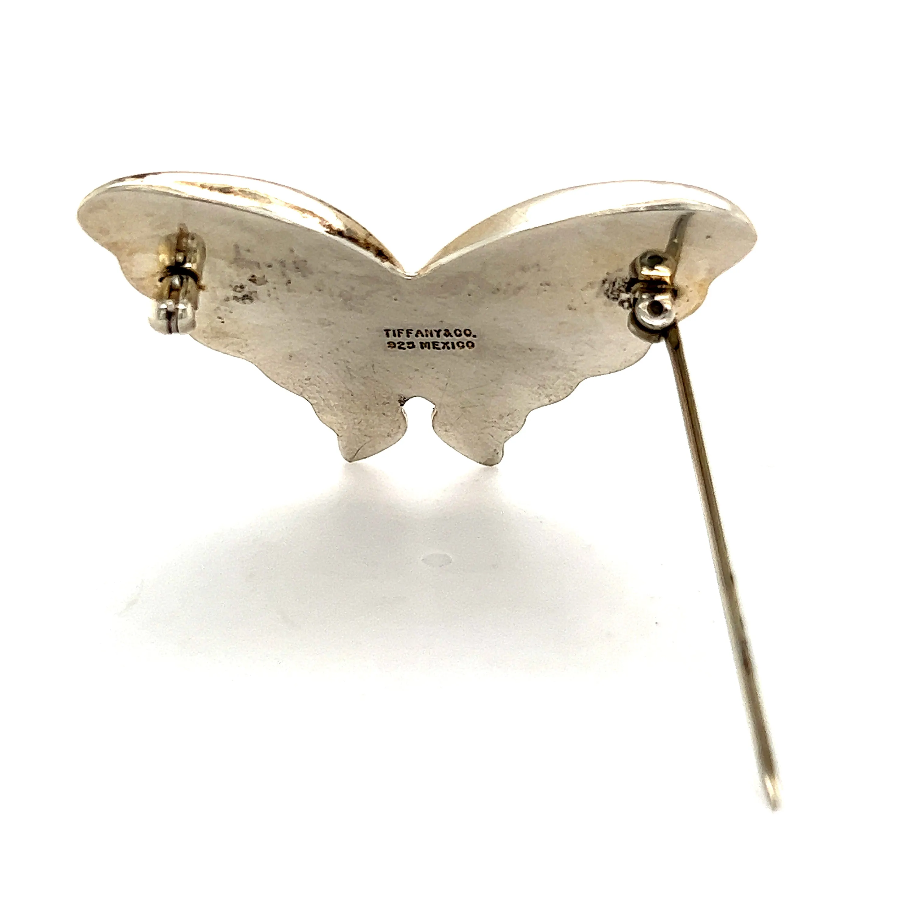 Tiffany & Co Estate Puffed Butterfly Brooch Pin Sterling Silver TIF516