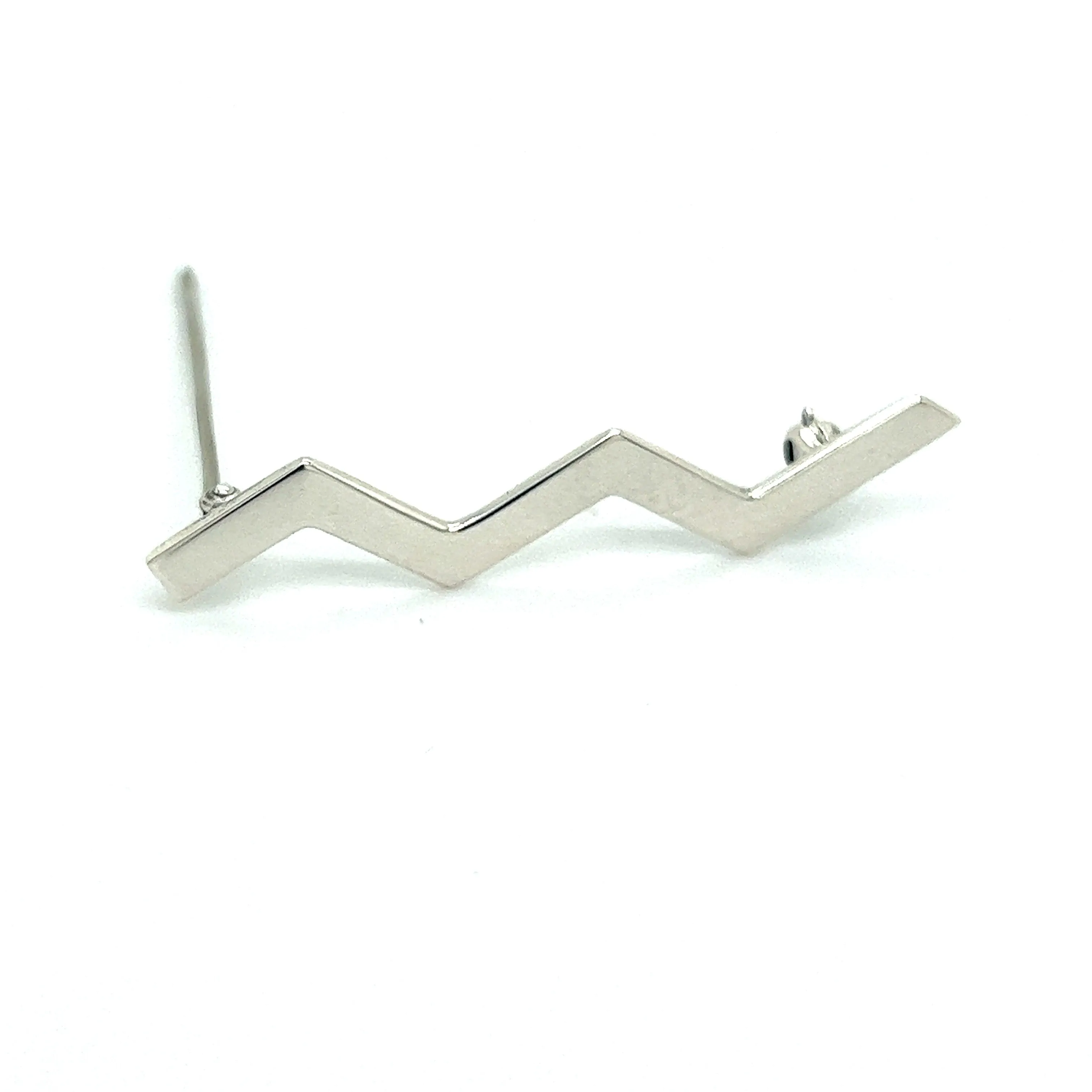 Tiffany & Co Estate Zigzag Wave Brooch Pin Sterling Silver By Paloma Picasso TIF483