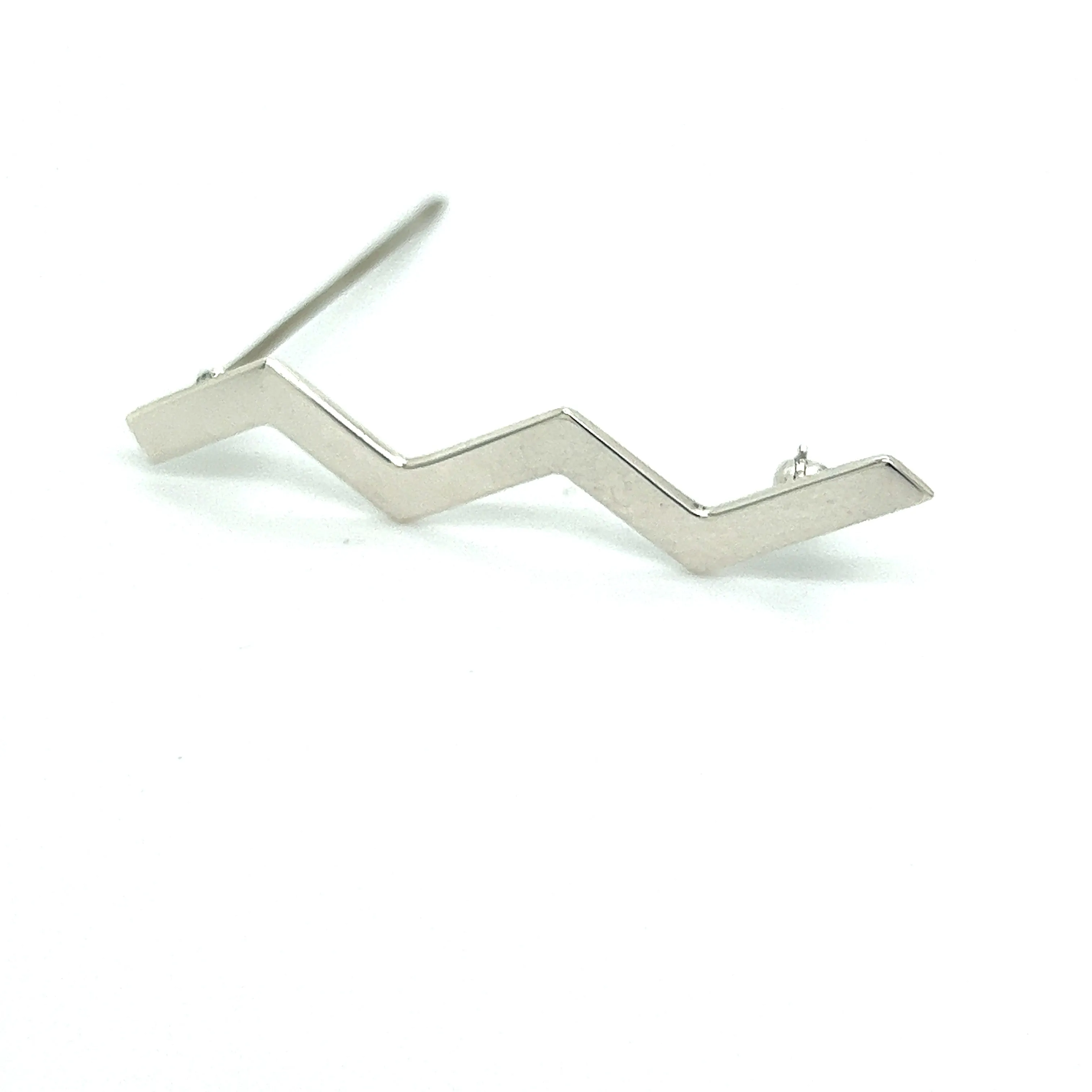 Tiffany & Co Estate Zigzag Wave Brooch Pin Sterling Silver By Paloma Picasso TIF483