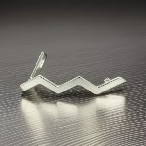 Tiffany & Co Estate Zigzag Wave Brooch Pin Sterling Silver By Paloma Picasso TIF483