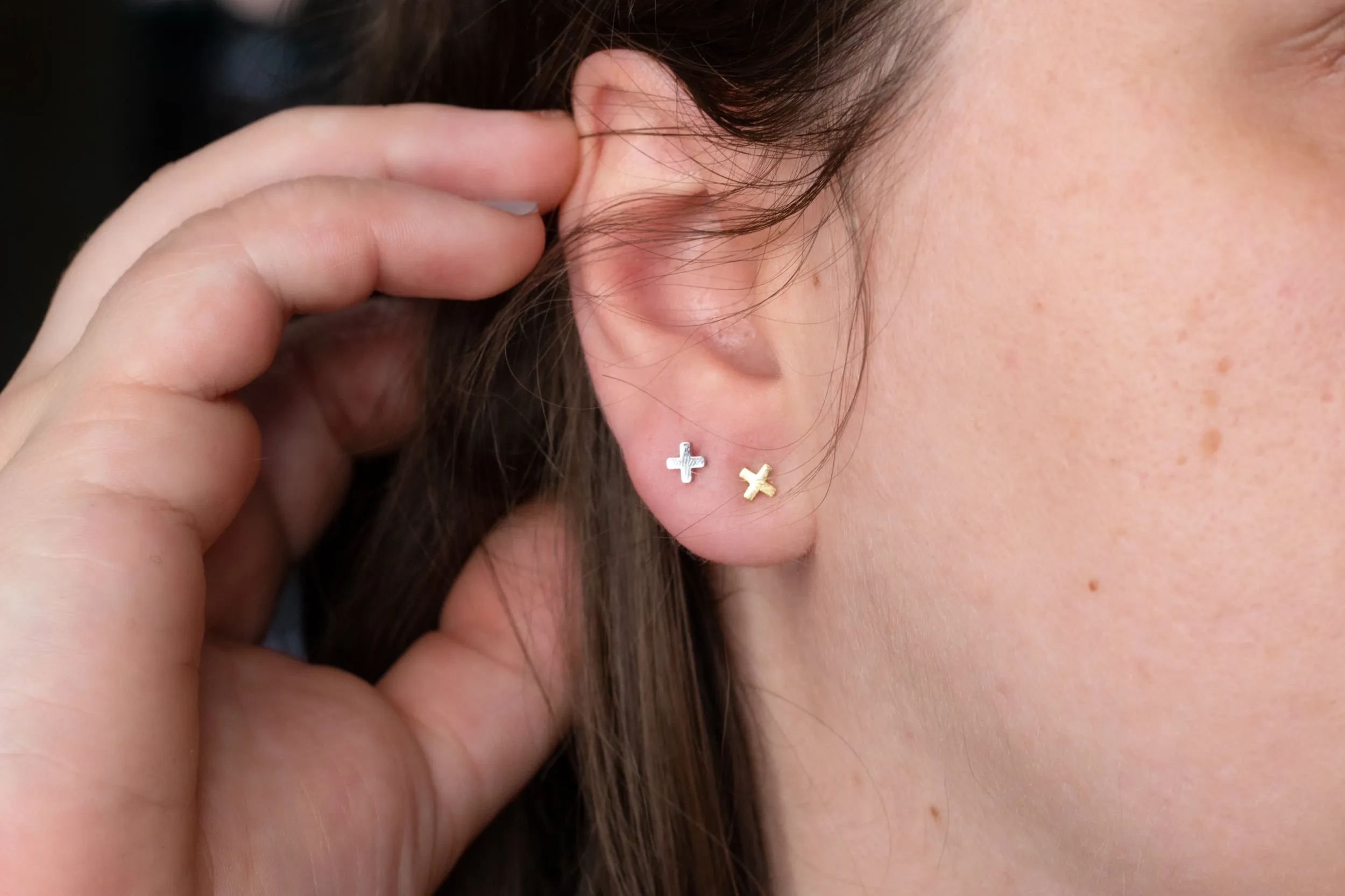 Tiny Gold X Studs