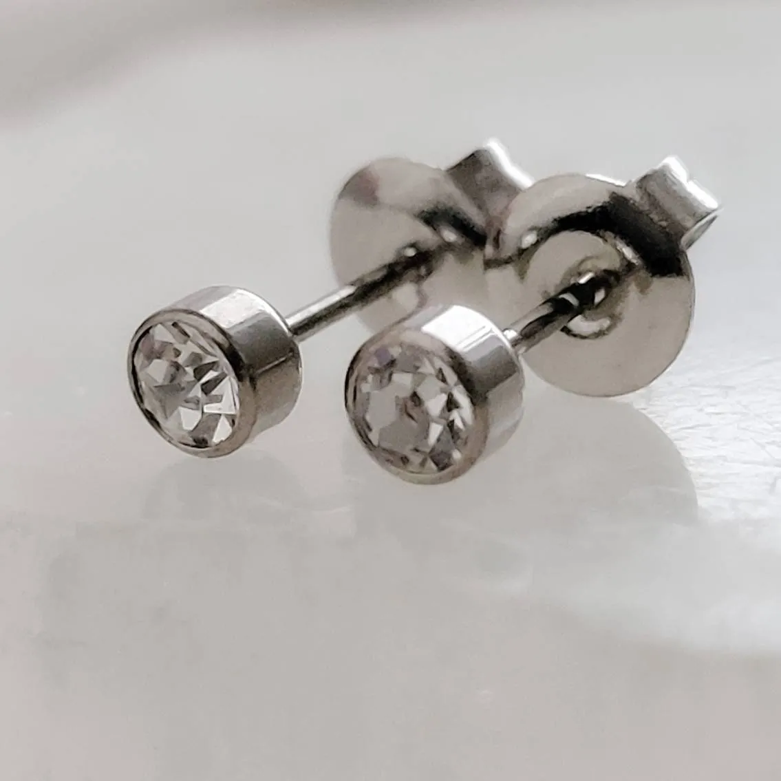 Titanium Diamond CZ Studs
