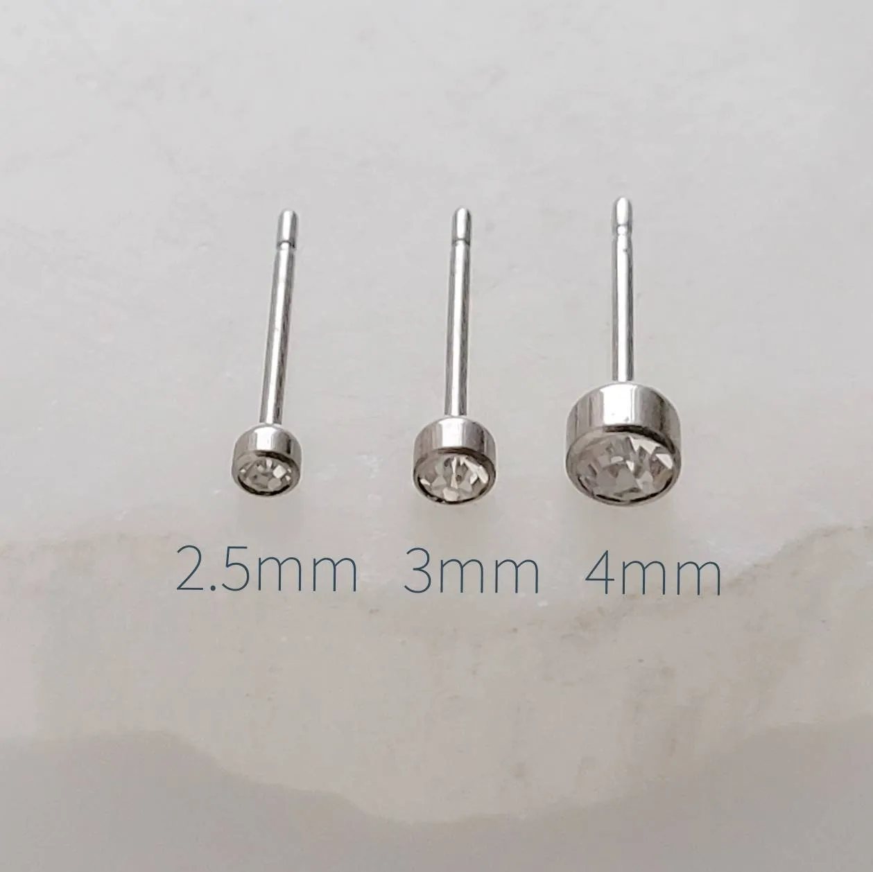 Titanium Diamond CZ Studs