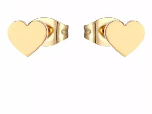 Titanium Gold Heart Stud Earrings