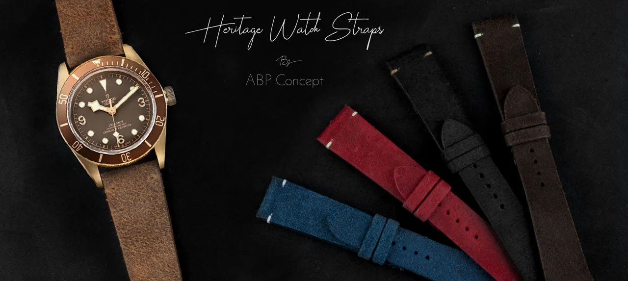 Tudor Black Bay Heritage - Bracelet-montre cuir - Veau brossé (noir, marron, bleu, rouge)
