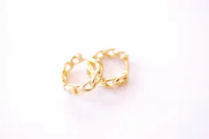 Wholesale Chain Stud Dangle Loop Circle Cuff Helix Conch Chunky Cuban Earrings - 925 Sterling Silver 16K Gold Plated B232