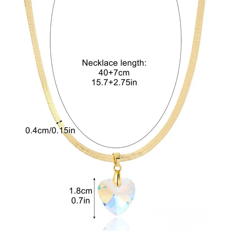 Wholesale Simple Flat Snake Chain Snake Bone Versatile Multi Layered Metal Necklaces