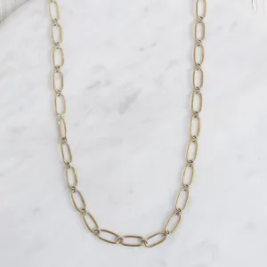 Winding Way Paper Clip Chain - Brass & Sterling Silver - 24"