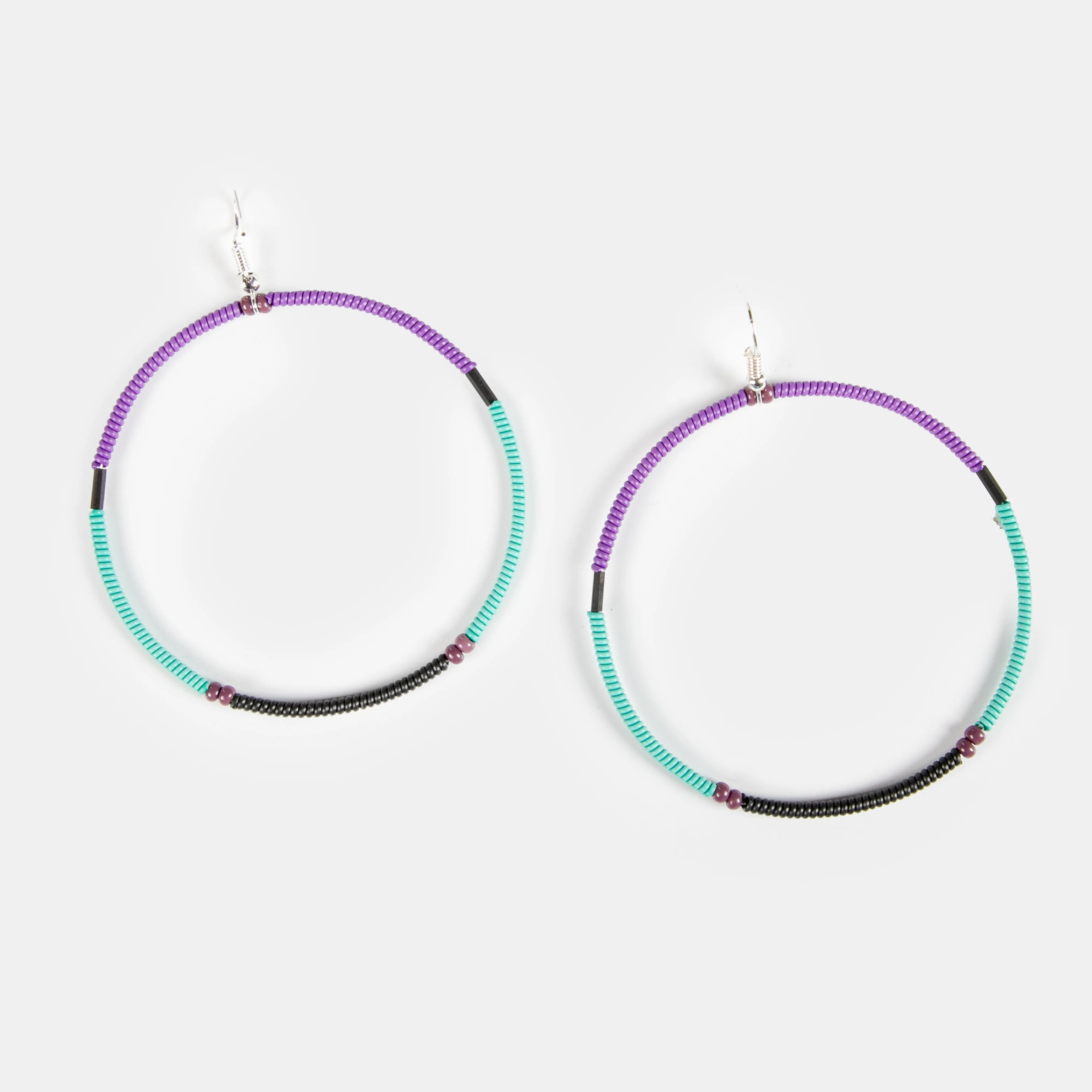 Women's Creole Earrings Large Split 2 Tone Colours