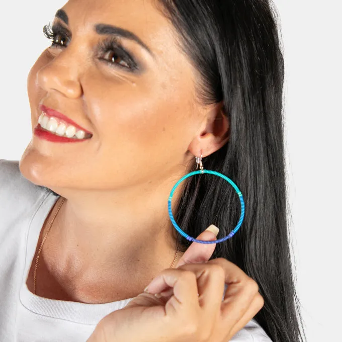 Women's Creole Earrings Large Split 2 Tone Colours