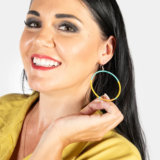 Women's Creole Earrings Large Split 2 Tone Colours