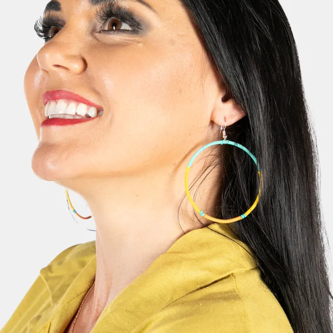 Women's Creole Earrings Large Split 2 Tone Colours