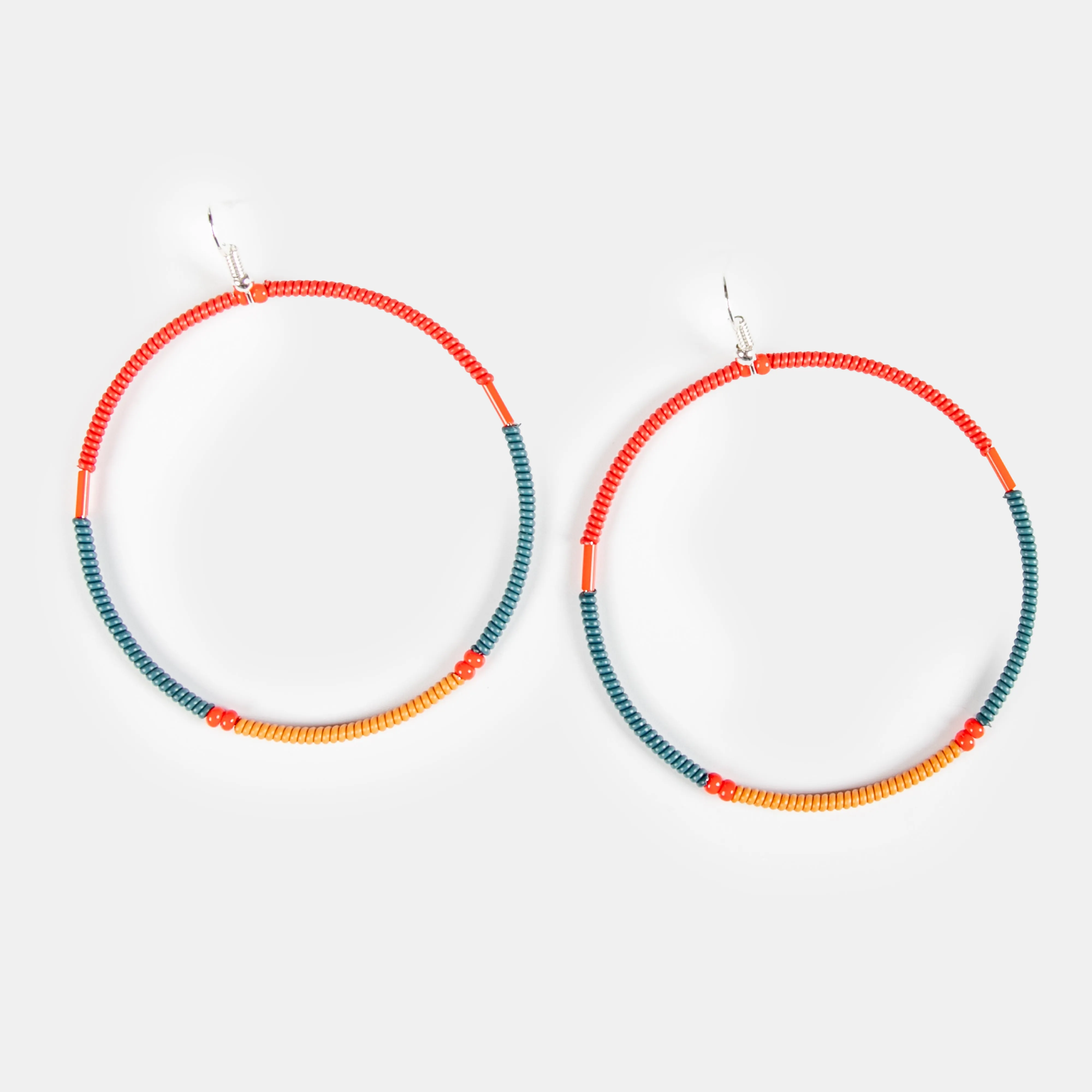Women's Creole Earrings Large Split 2 Tone Colours