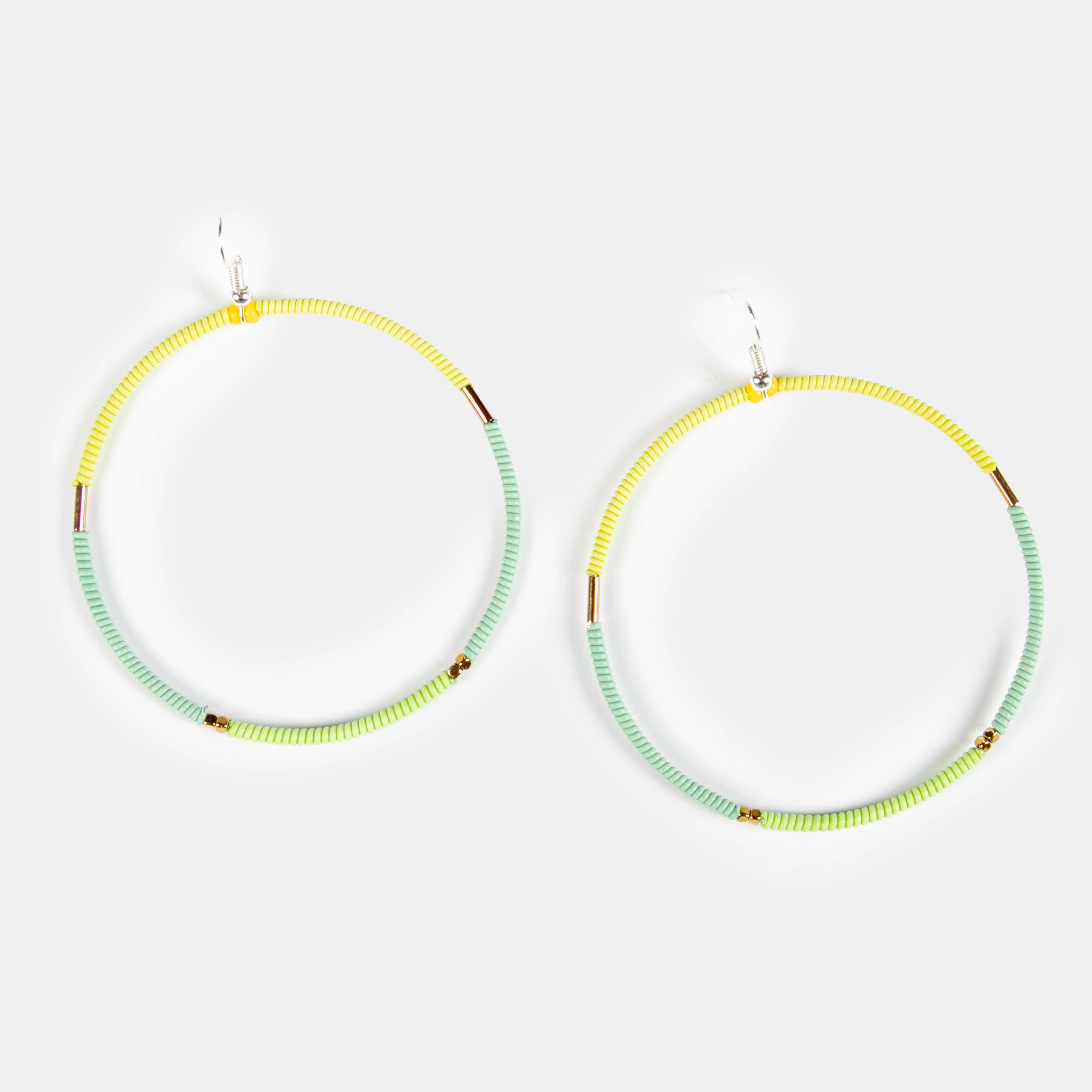 Women's Creole Earrings Large Split 2 Tone Colours