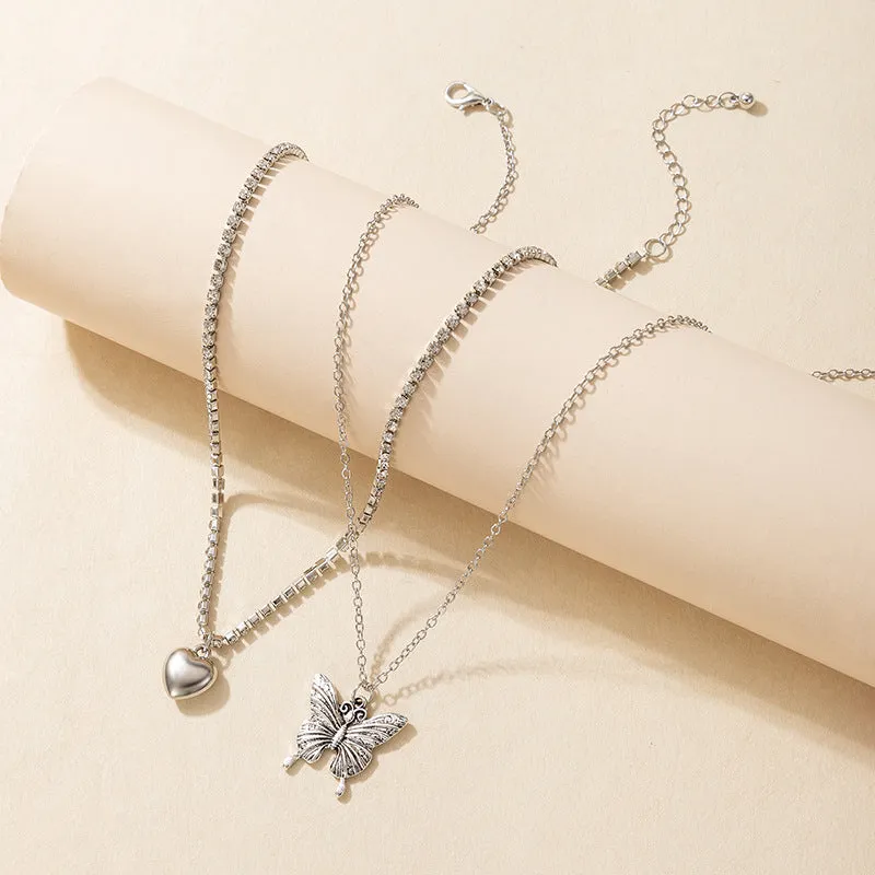 Women's Fashion Simple Butterfly Layered Necklace