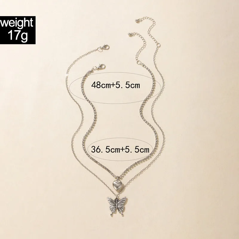 Women's Fashion Simple Butterfly Layered Necklace
