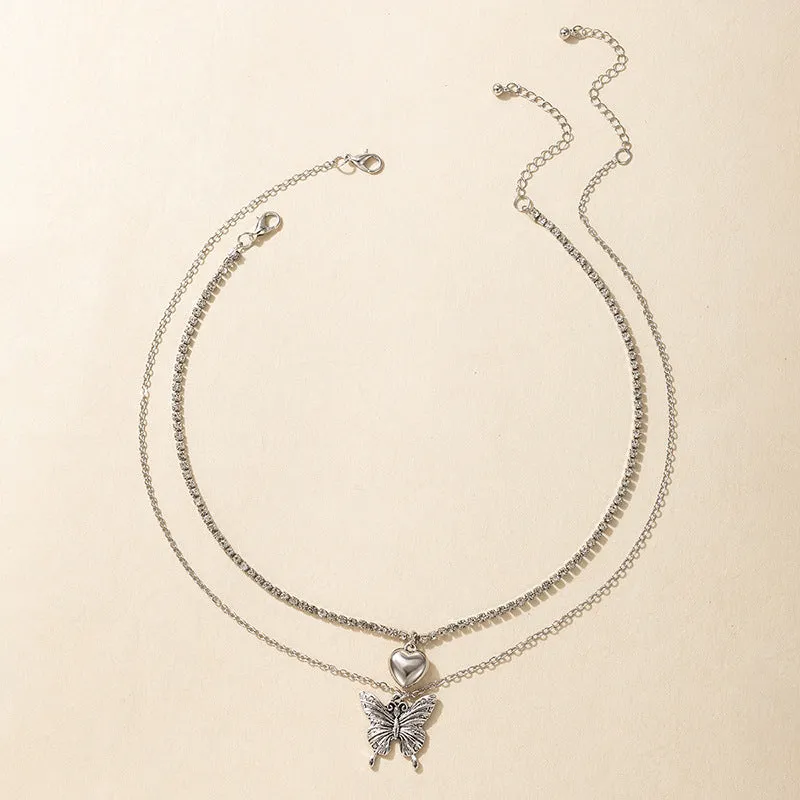 Women's Fashion Simple Butterfly Layered Necklace