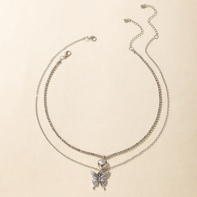 Women's Fashion Simple Butterfly Layered Necklace