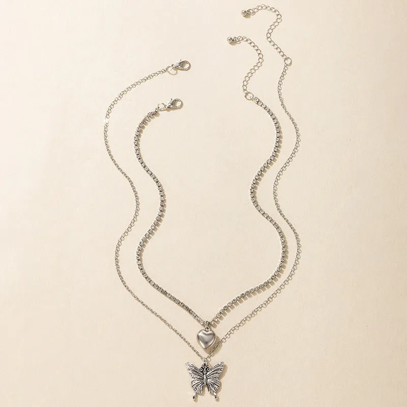Women's Fashion Simple Butterfly Layered Necklace
